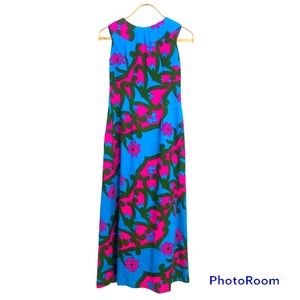 Vintage Fumi’s at Waikiki Custom Made Hawaiian Luau Maxi Dress Small/Tall